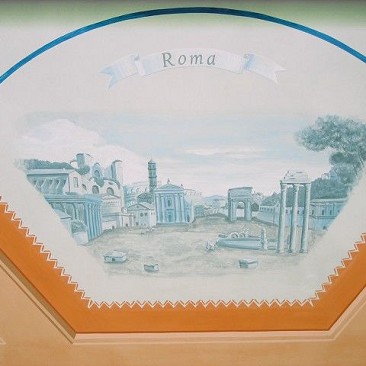 Arte sui Muri | Paesaggio Romano | Decorazione Monocroma | Soffitto Dipinto | Decorazione a Soggetto